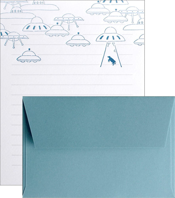 El Commun Paper Ah La La Letterpress Aliens Letter Set