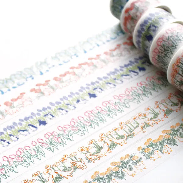 El Commun Paper Petit Et Grand Ducks and Flowers Washi Tape