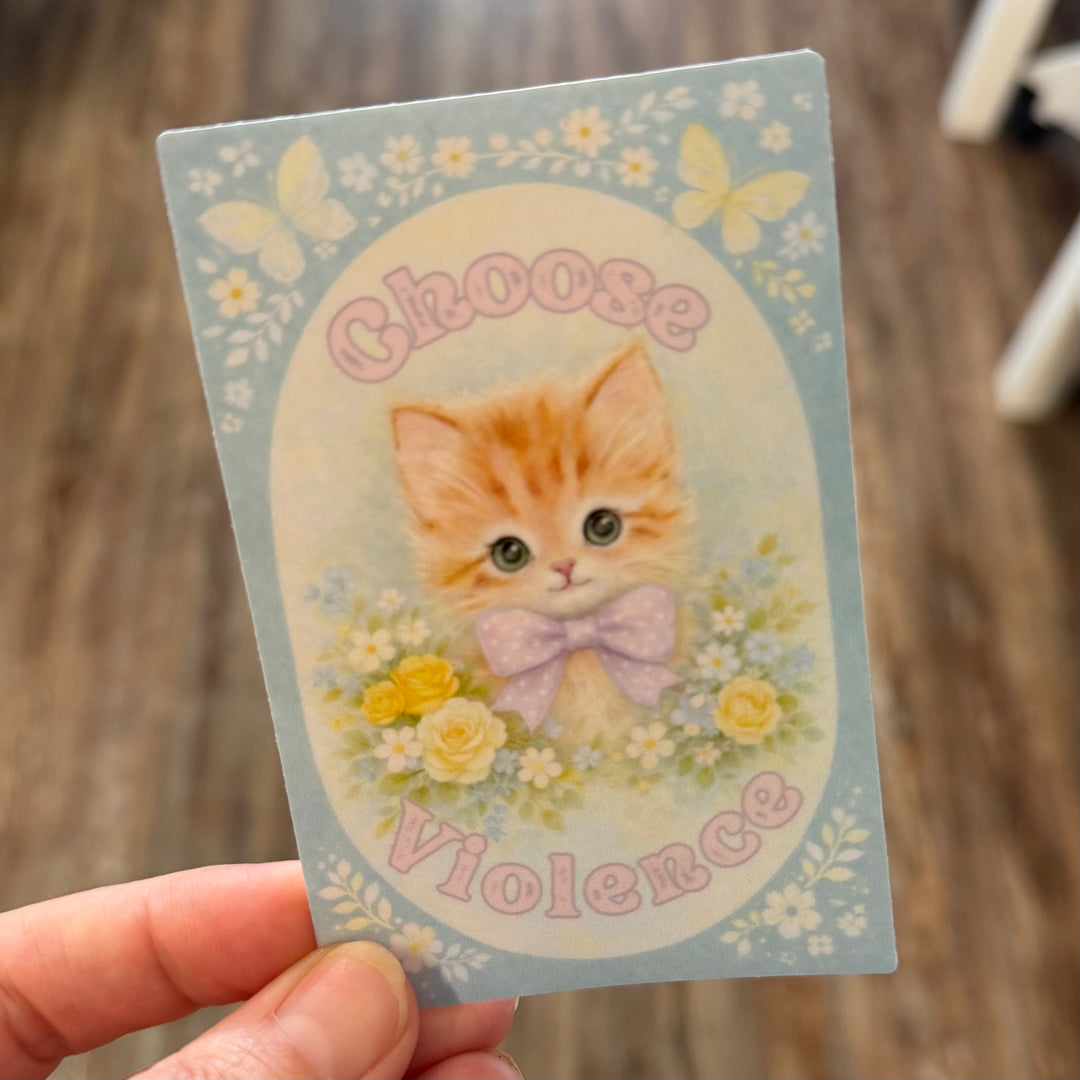 Elena Belina Designs Cards Choose Violence Sticker