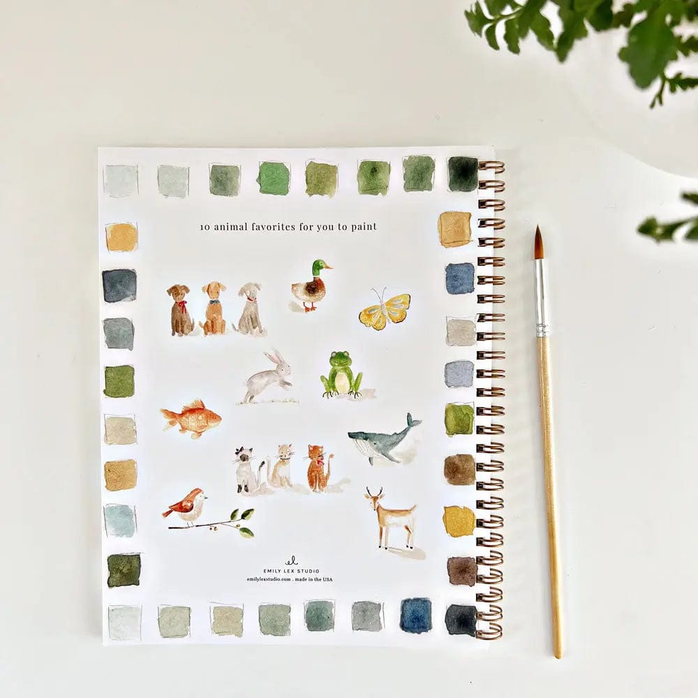 Emily Lex Art Supplies Watercolor Workbook: Animals