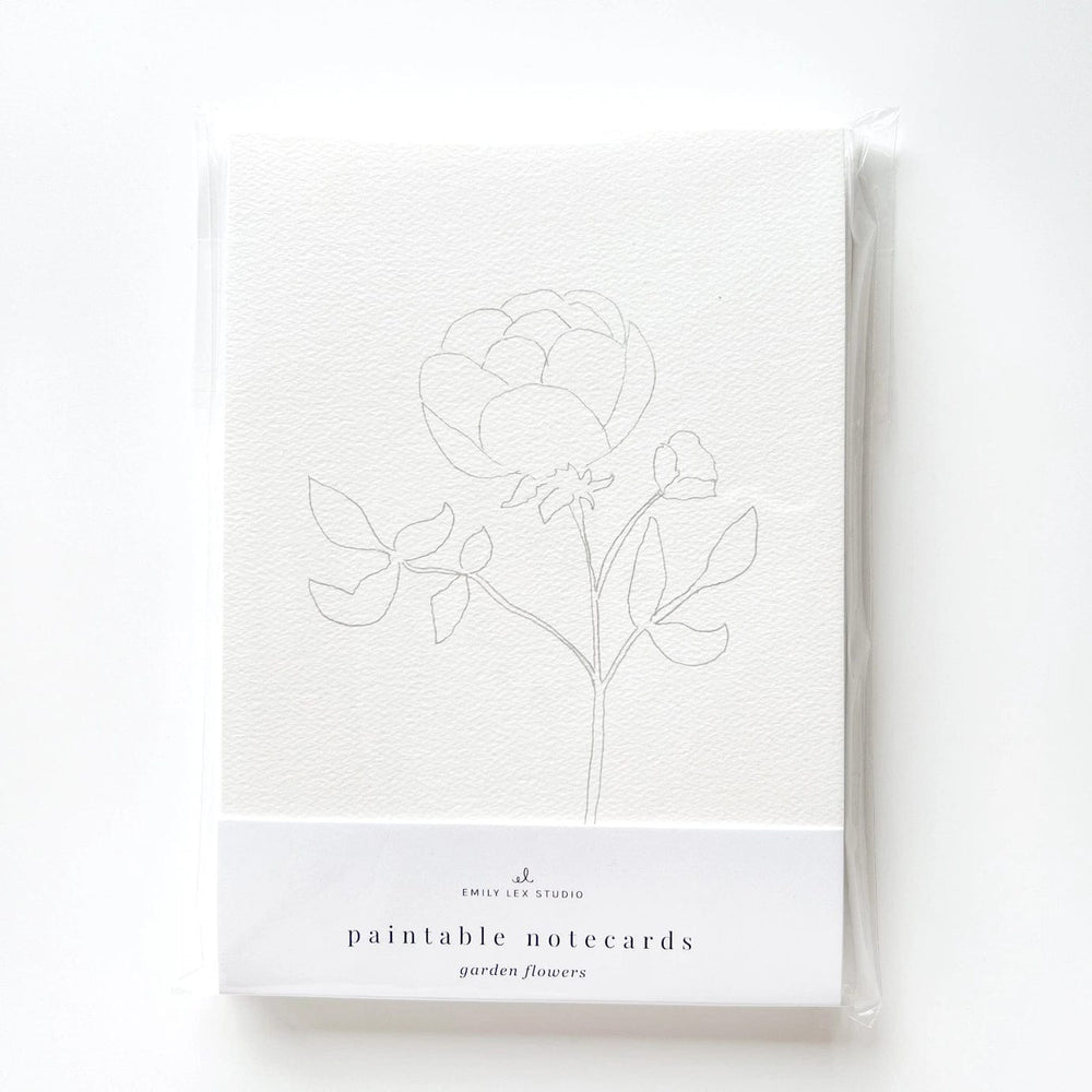 Emily Lex Boxed Card Set Garden Flowers Paintable Notecards