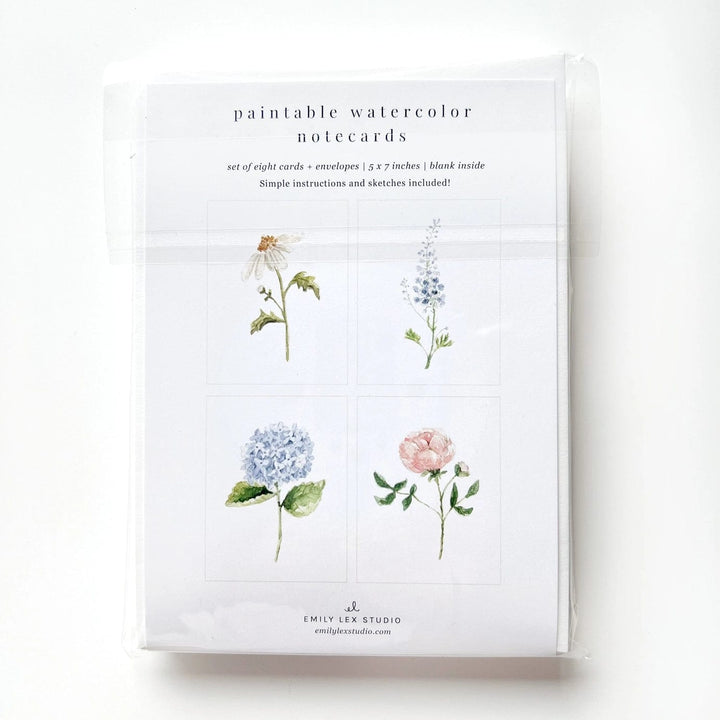 Emily Lex Boxed Card Set Garden Flowers Paintable Notecards