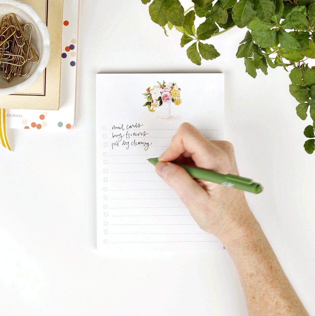 Emily Lex Notepad Checklist Notepad - Hobnail Bouquet