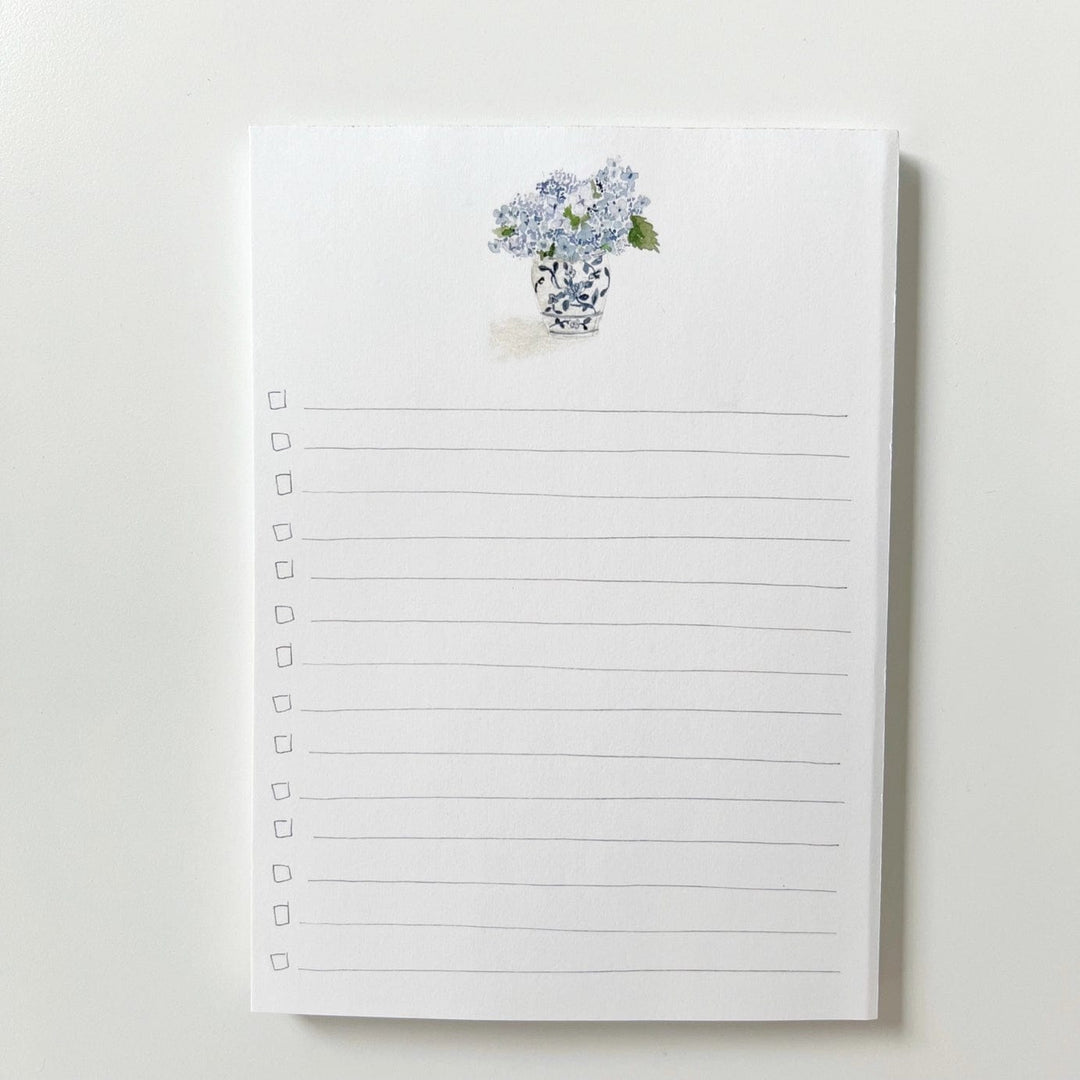 Emily Lex Notepad Checklist Notepad - Hydrangea Bouquet