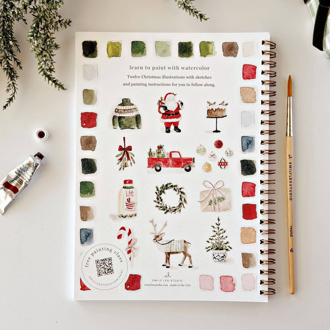 emily lex studio Activity Book Classic christmas watercolor workbook