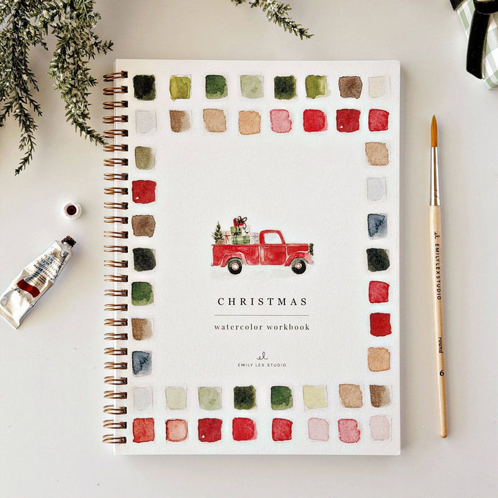 emily lex studio Activity Book Classic christmas watercolor workbook