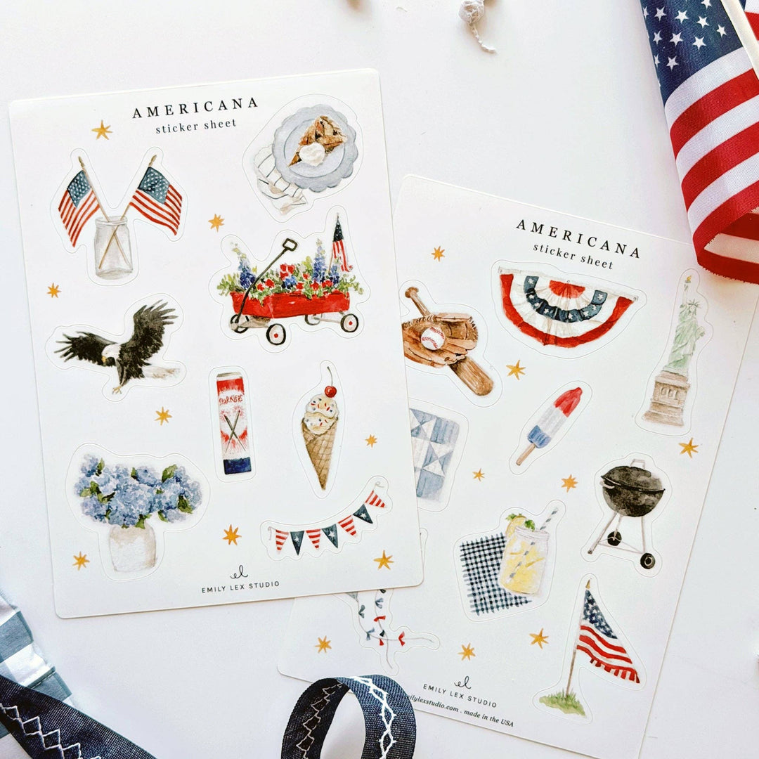 emily lex studio Americana sticker sheets