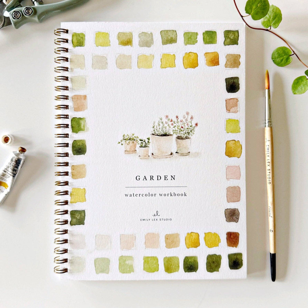 emily lex studio Art & Craft Watercolor Workbook: Garden