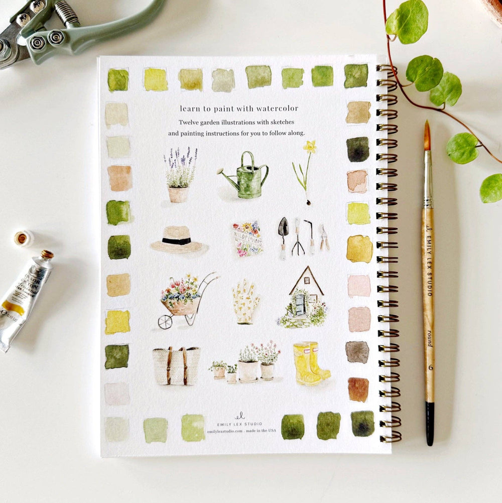 emily lex studio Art & Craft Watercolor Workbook: Garden