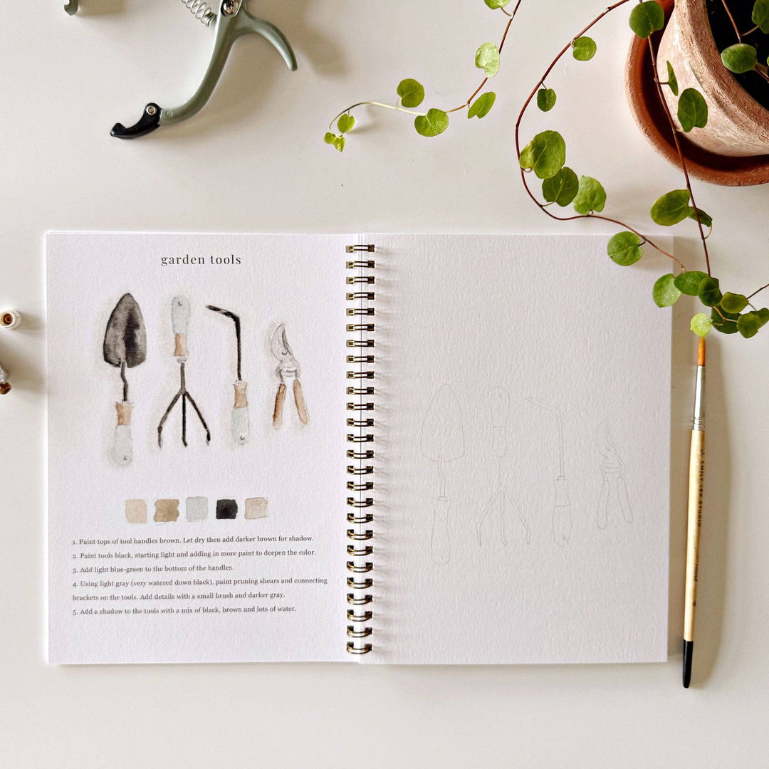 emily lex studio Art & Craft Watercolor Workbook: Garden