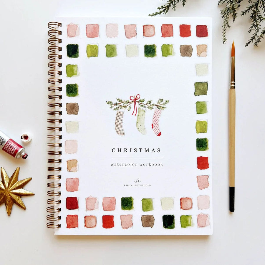 emily lex studio Art Supplies Emily Lex Watercolor Workbook: Christmas