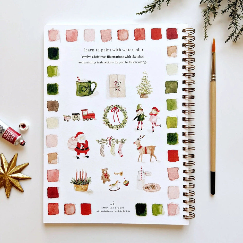 emily lex studio Art Supplies Emily Lex Watercolor Workbook: Christmas