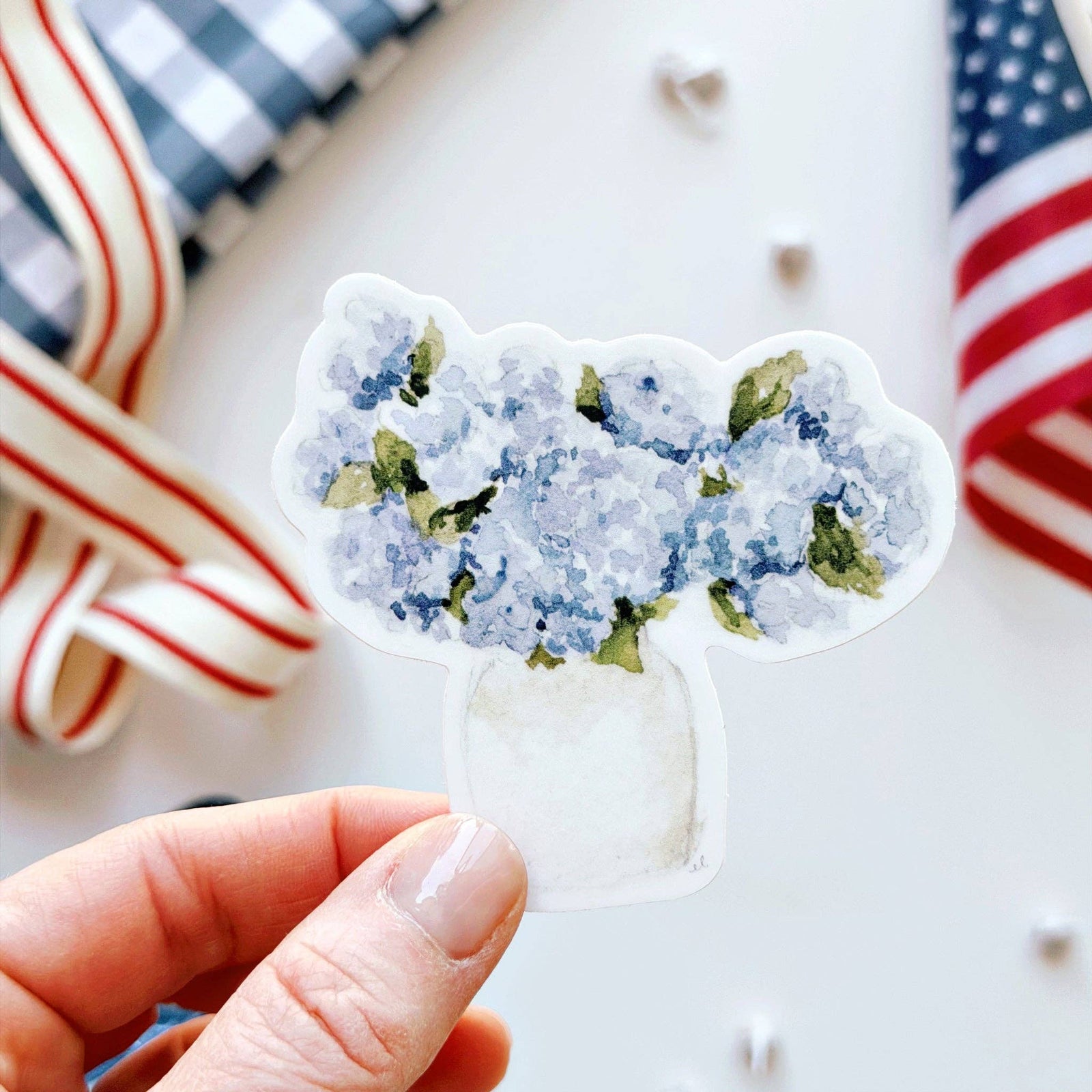 emily lex studio Blue hydrangeas sticker