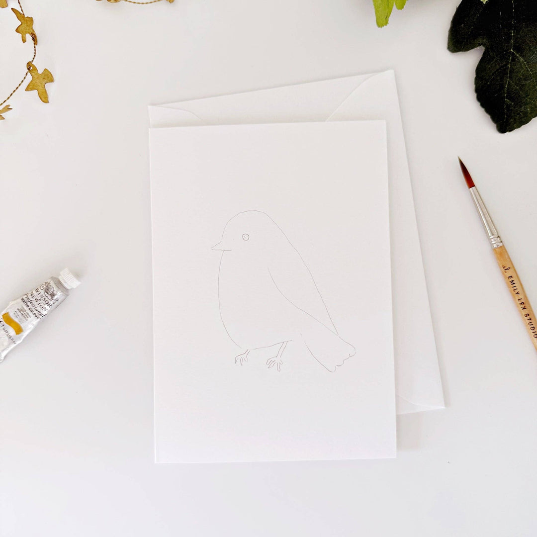 emily lex studio Cards Backyard birds paintable notecards