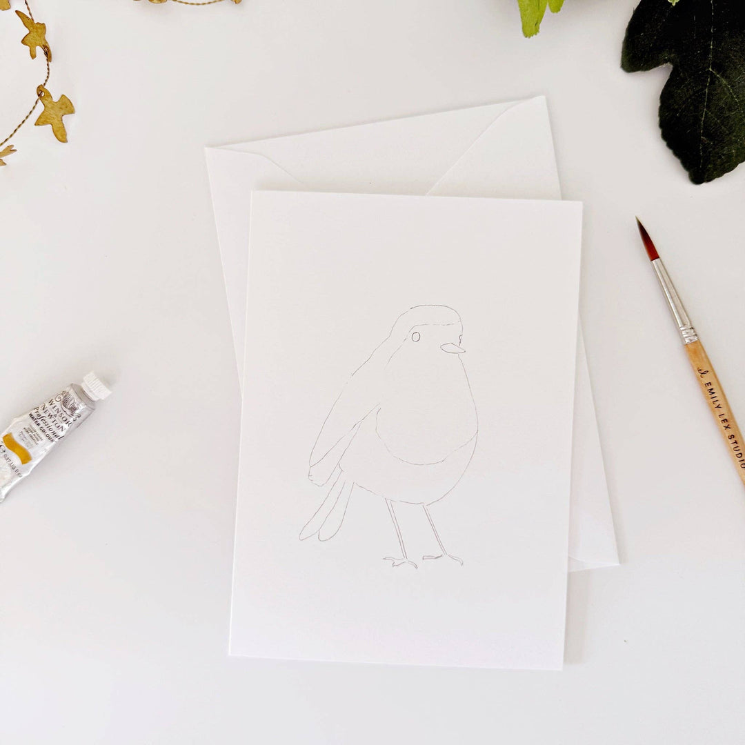 emily lex studio Cards Backyard birds paintable notecards