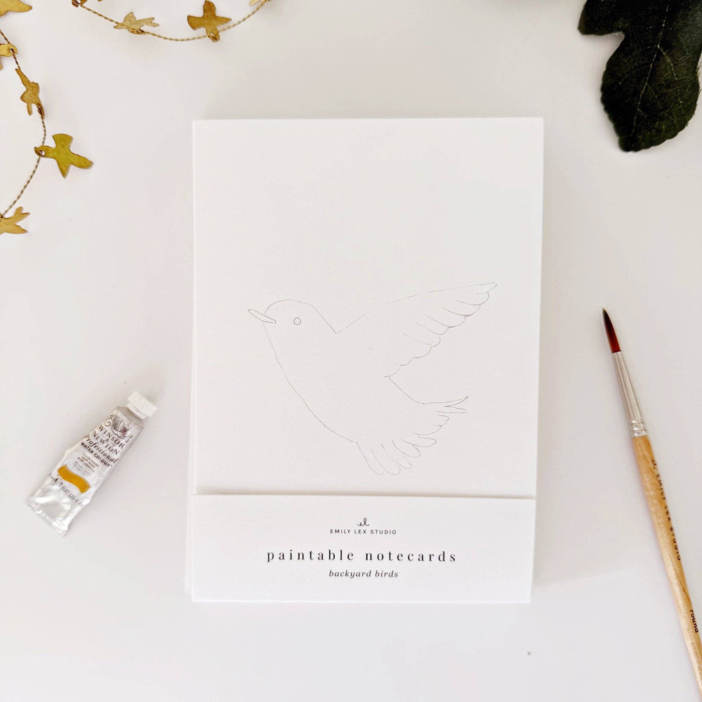 emily lex studio Cards Backyard birds paintable notecards