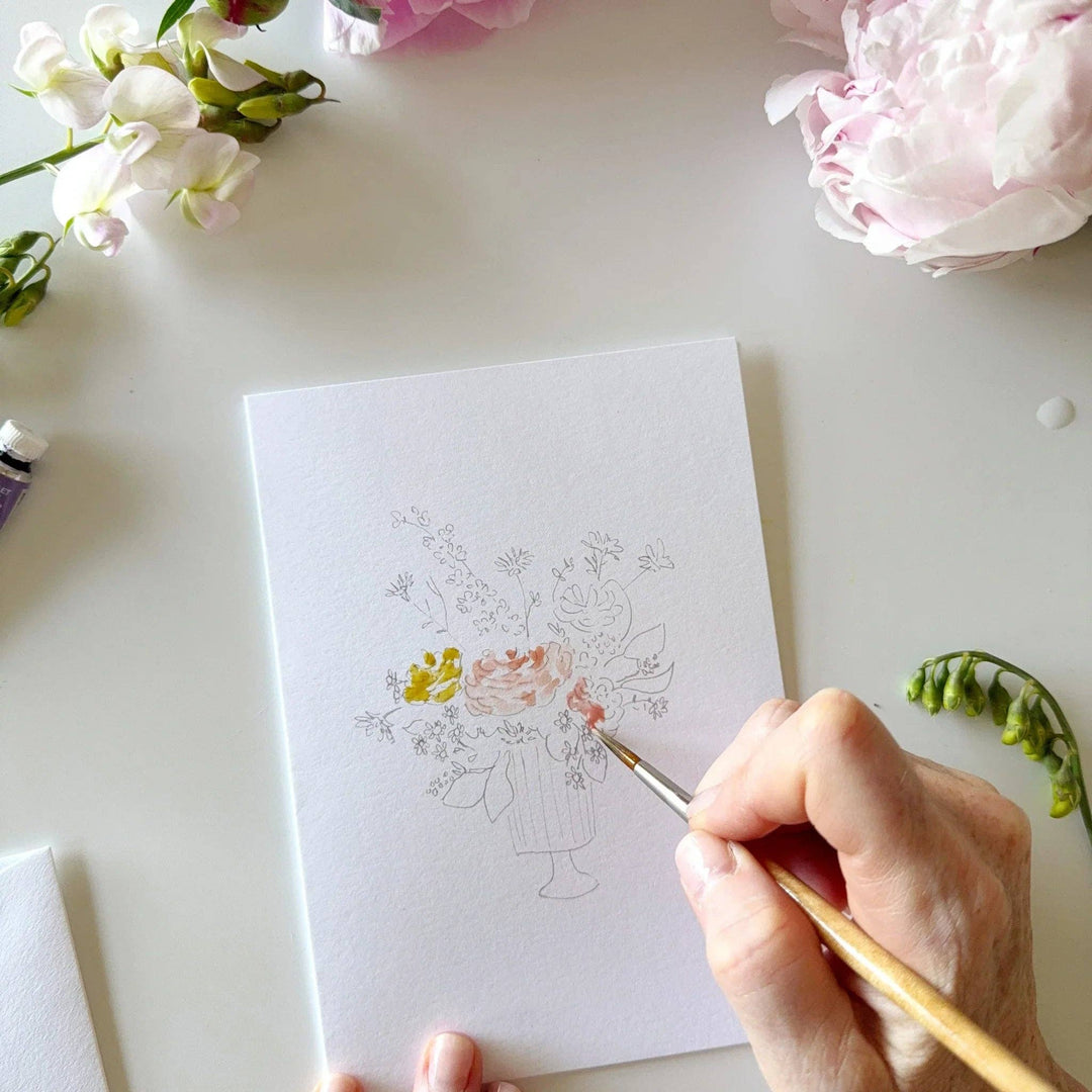 emily lex studio Cards Bouquets Paintable Watercolor Notecard Set