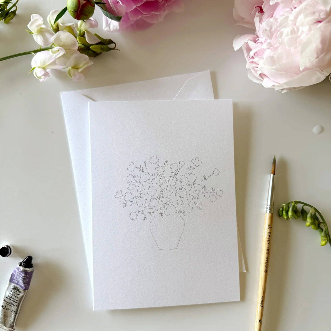 emily lex studio Cards Bouquets Paintable Watercolor Notecard Set
