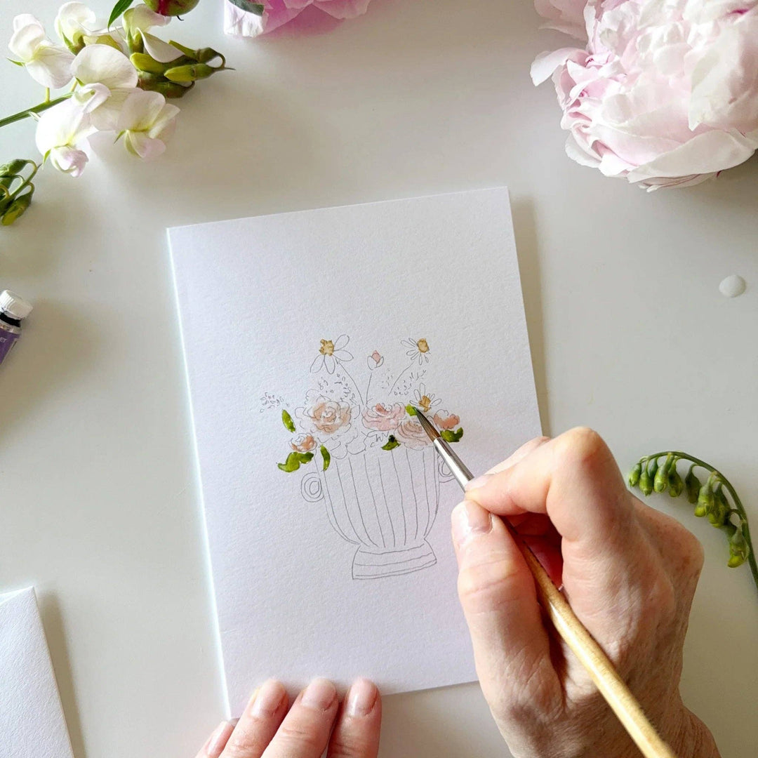 emily lex studio Cards Bouquets Paintable Watercolor Notecard Set