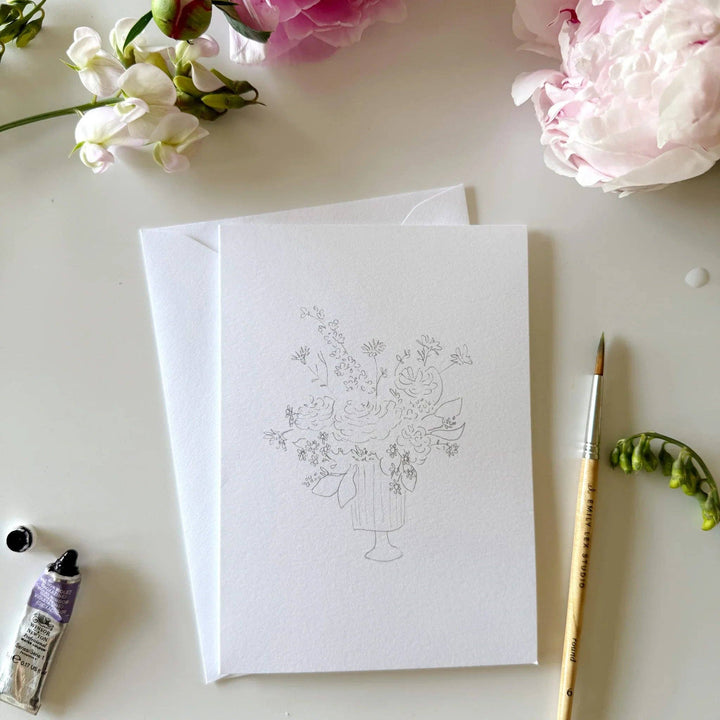 emily lex studio Cards Bouquets Paintable Watercolor Notecard Set