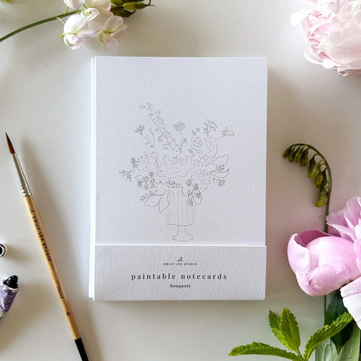 emily lex studio Cards Bouquets Paintable Watercolor Notecard Set