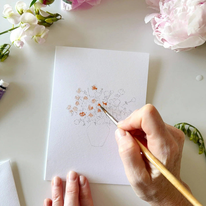 emily lex studio Cards Bouquets Paintable Watercolor Notecard Set