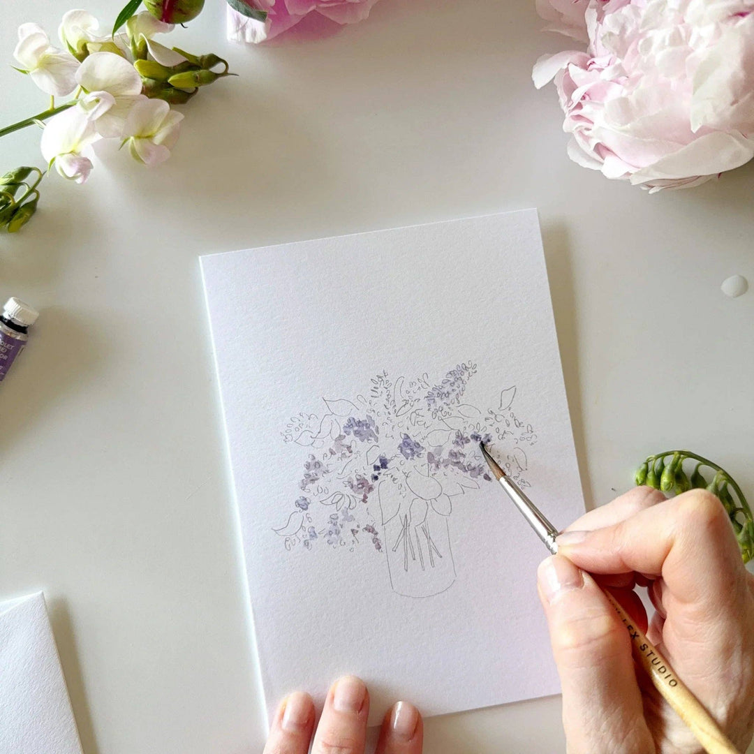 emily lex studio Cards Bouquets Paintable Watercolor Notecard Set