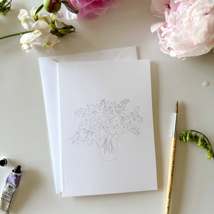 emily lex studio Cards Bouquets Paintable Watercolor Notecard Set