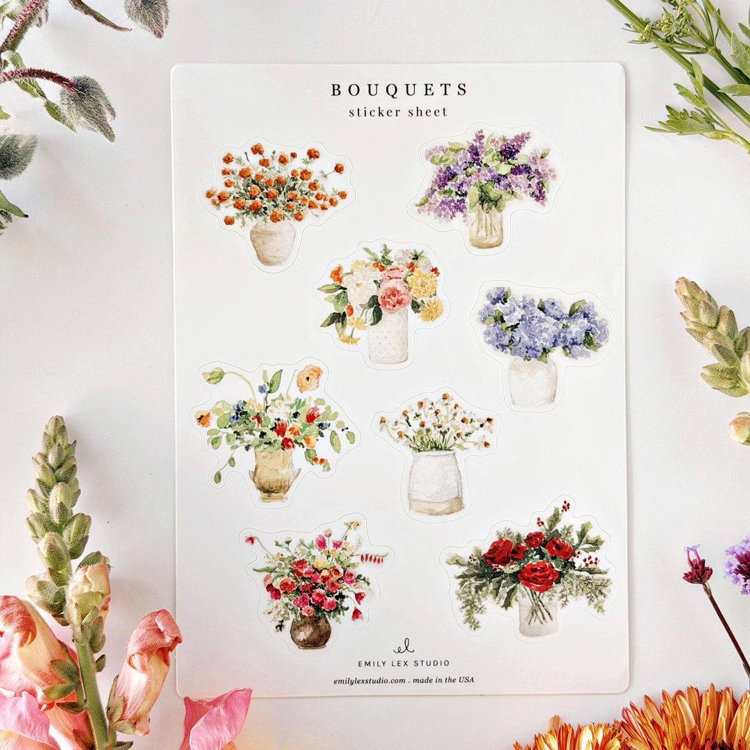 emily lex studio Cards Bouquets sticker sheets