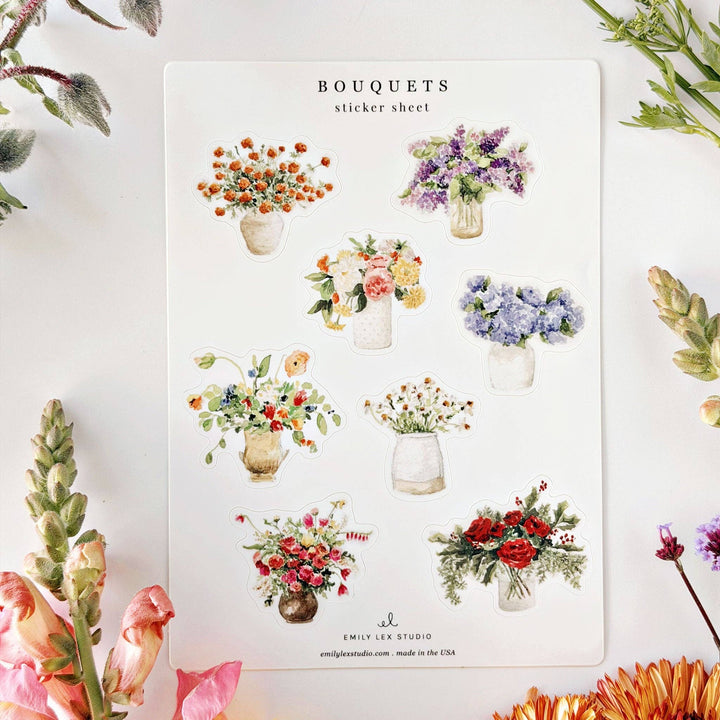 emily lex studio Cards Bouquets sticker sheets