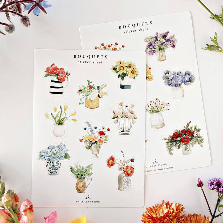 emily lex studio Cards Bouquets sticker sheets