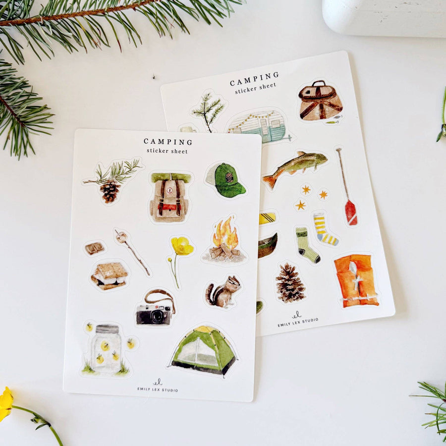 emily lex studio Cards Camping sticker sheets