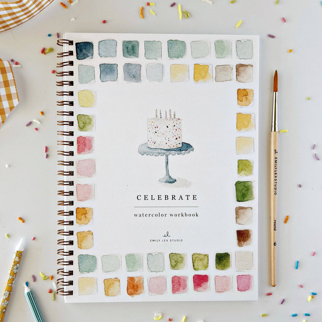 emily lex studio Cards Celebrate Watercolor Workbook