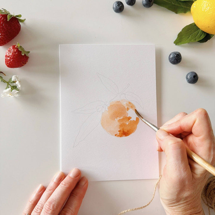 emily lex studio Cards Fruit paintable notecards