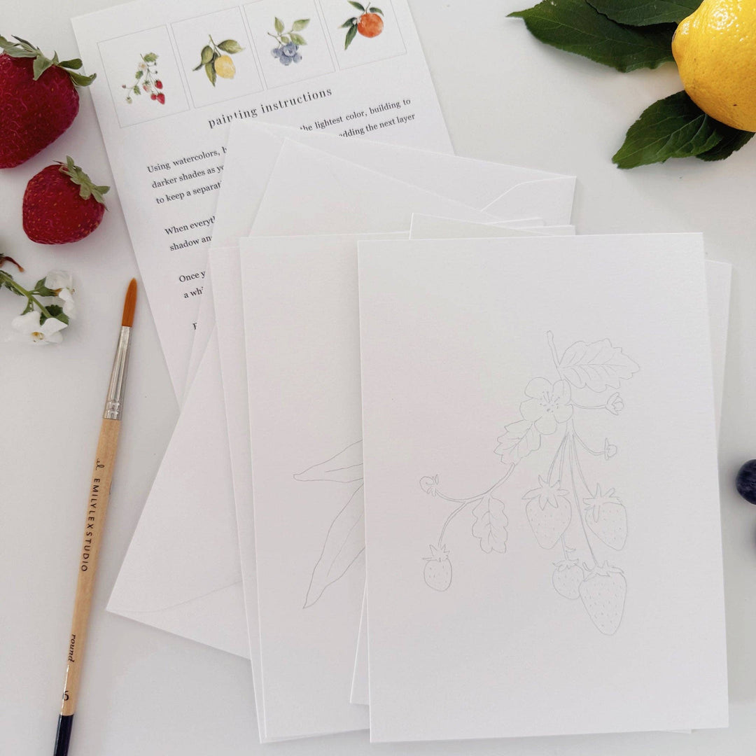 emily lex studio Cards Fruit paintable notecards