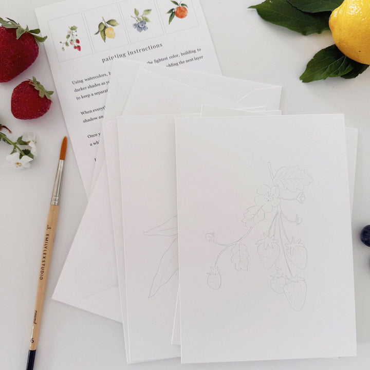 emily lex studio Cards Fruit paintable notecards