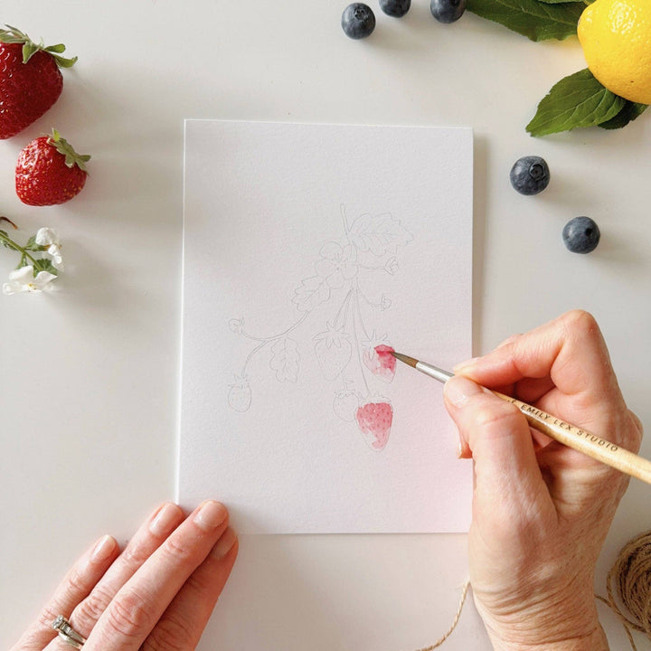 emily lex studio Cards Fruit paintable notecards