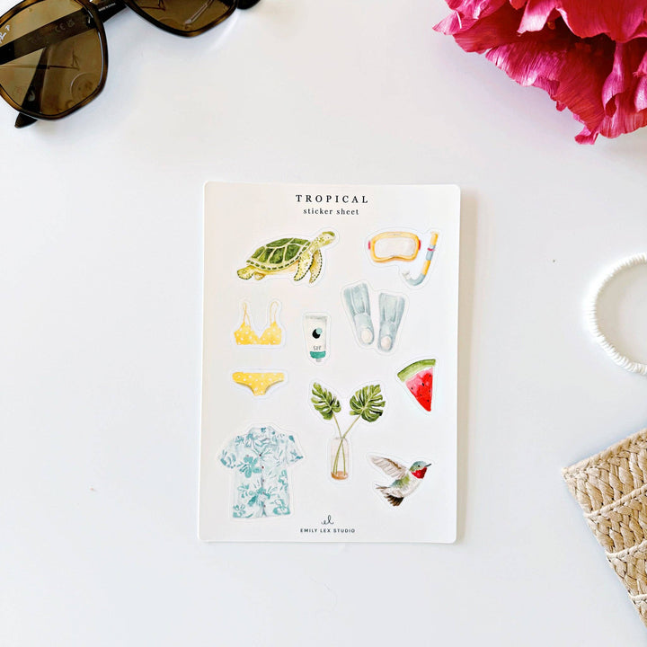 emily lex studio Cards Tropical sticker sheets