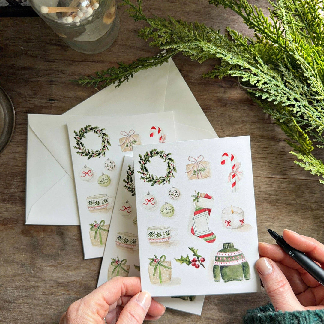 emily lex studio Christmas notecard set Classic christmas notecard set
