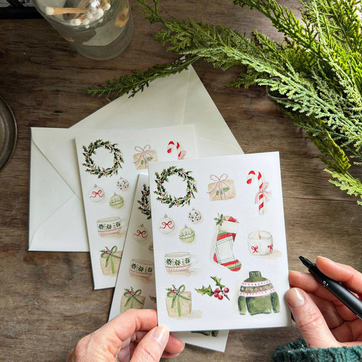 emily lex studio Christmas notecard set Classic christmas notecard set