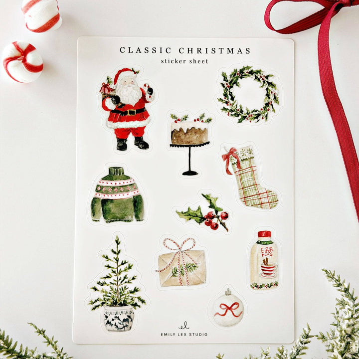 emily lex studio Decorative Stickers Classic christmas sticker sheets