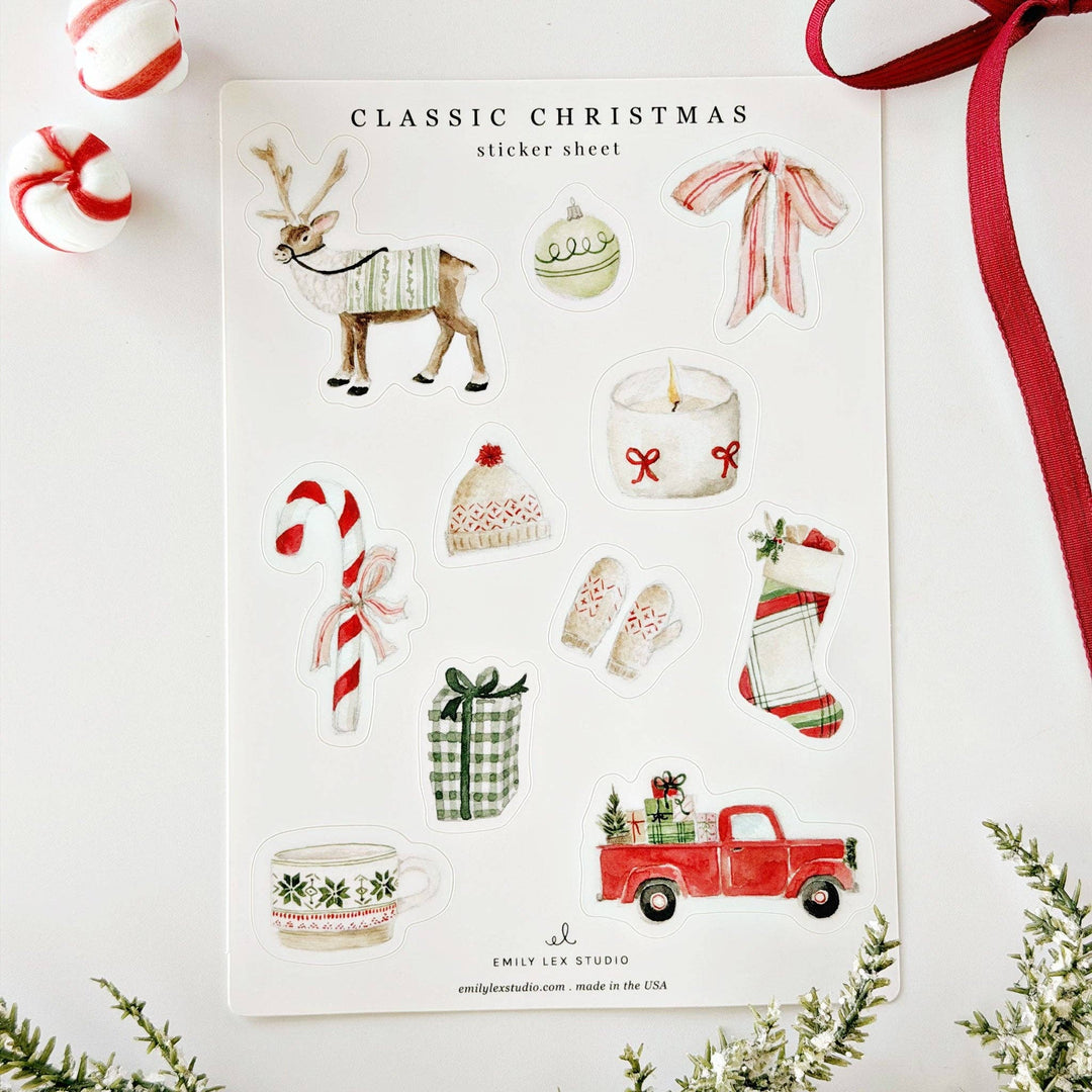 emily lex studio Decorative Stickers Classic christmas sticker sheets