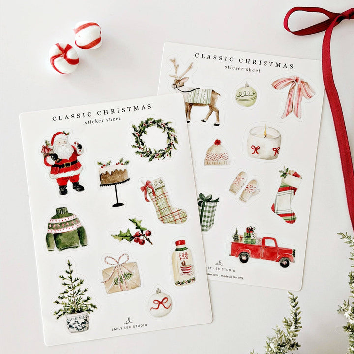 emily lex studio Decorative Stickers Classic christmas sticker sheets