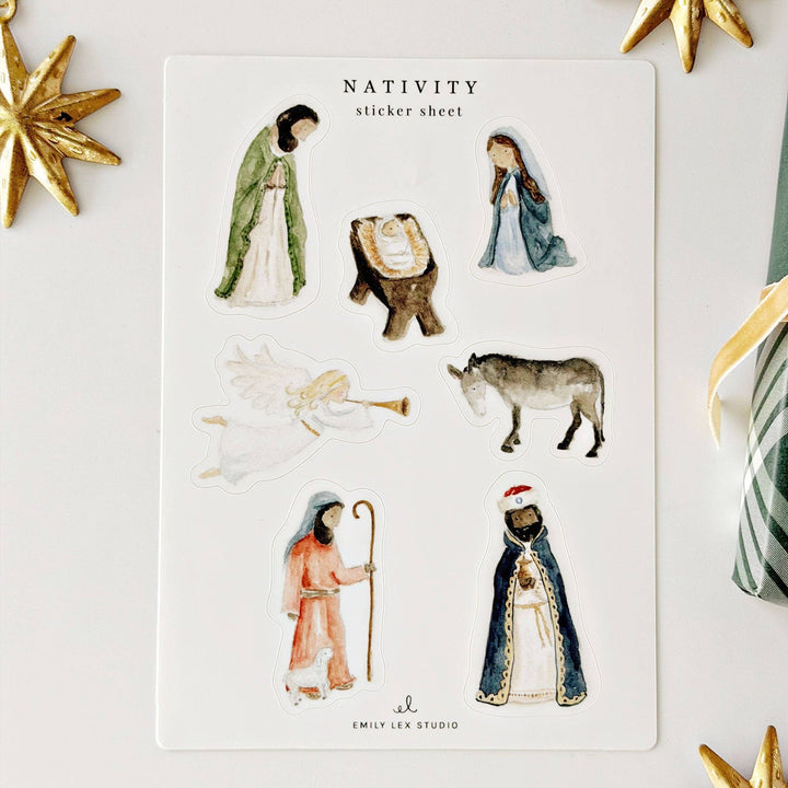emily lex studio Decorative Stickers Nativity sticker sheets