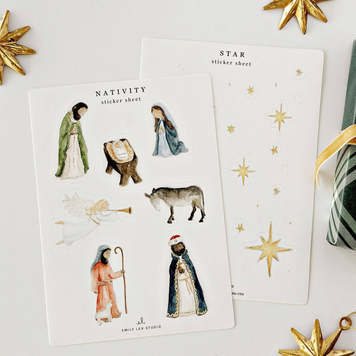 emily lex studio Decorative Stickers Nativity sticker sheets