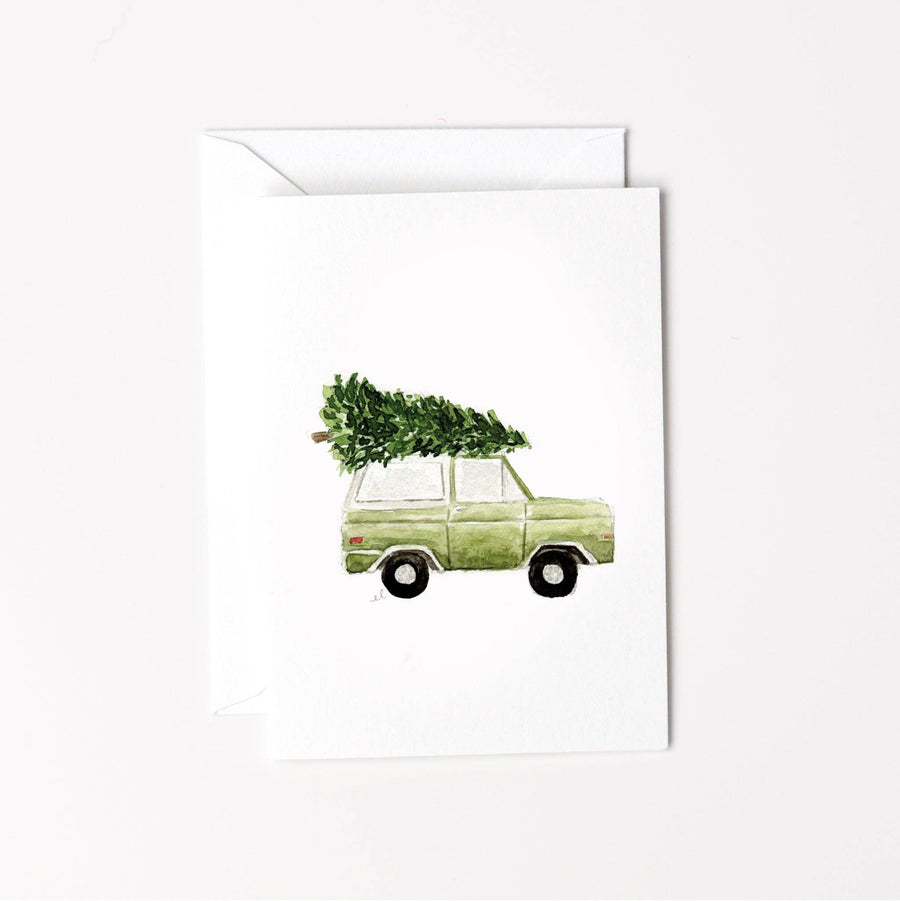 emily lex studio Enclosure Card Mini Notecard - Christmas Tree Truck