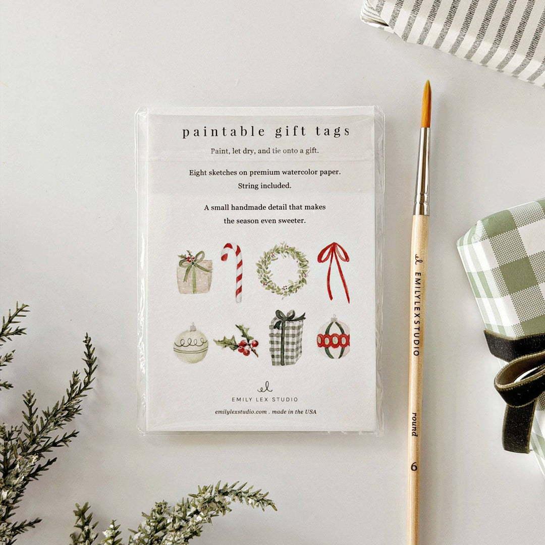 emily lex studio Gift Tags Classic christmas paintable gift tags