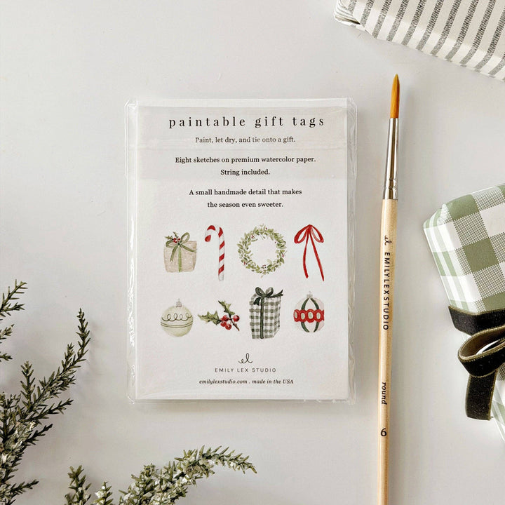 emily lex studio Gift Tags Classic christmas paintable gift tags