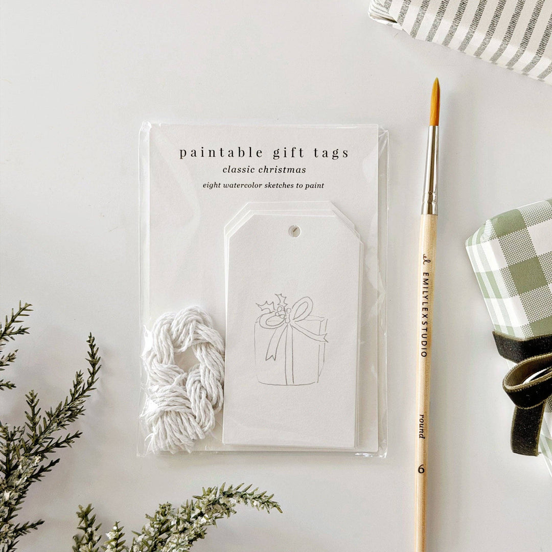 emily lex studio Gift Tags Classic christmas paintable gift tags