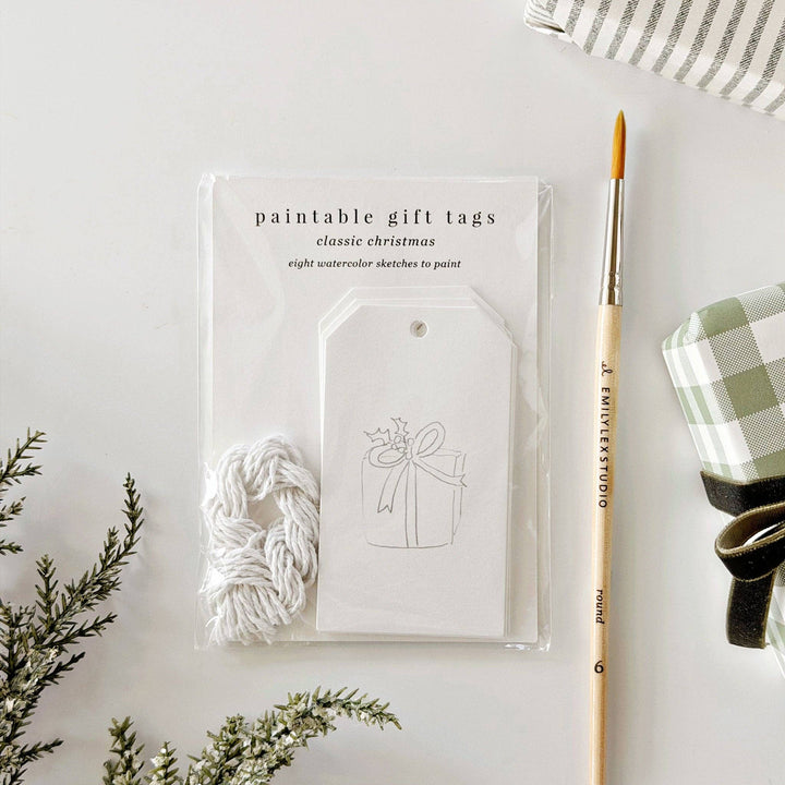 emily lex studio Gift Tags Classic christmas paintable gift tags